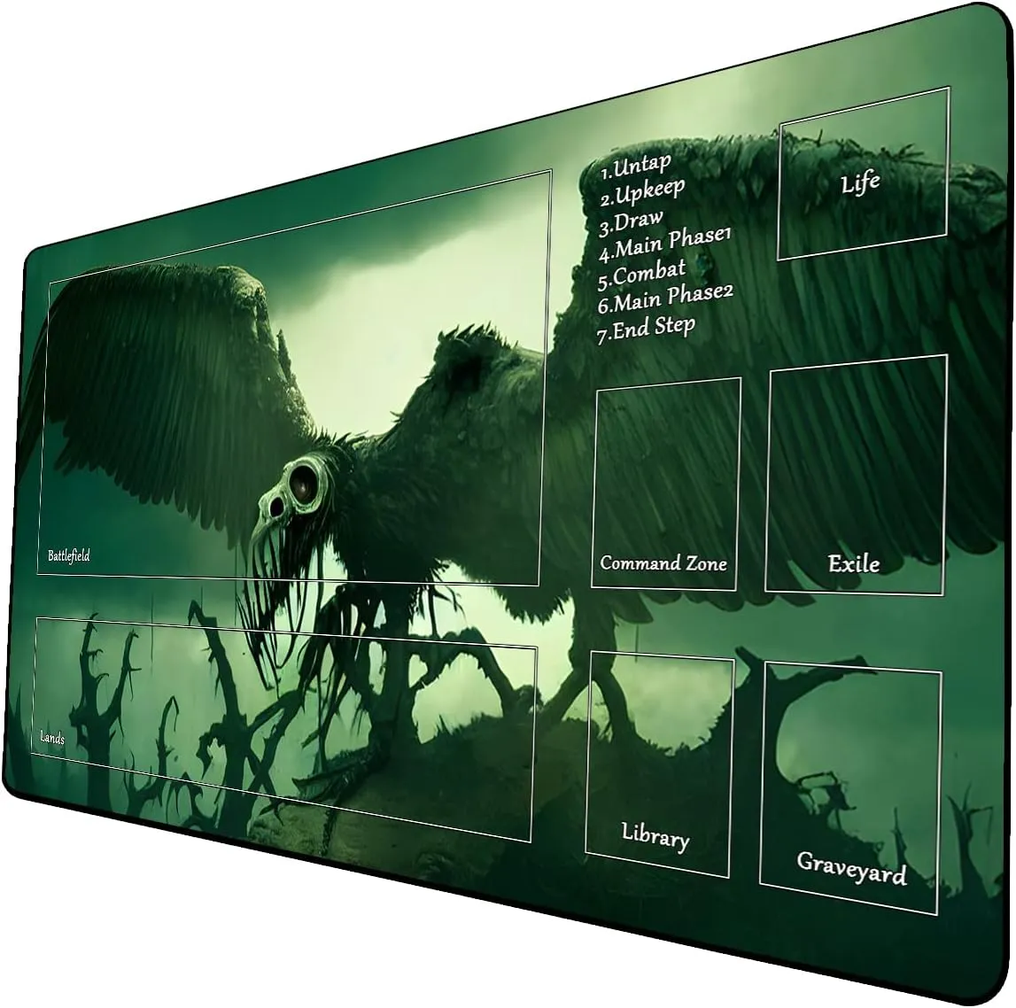 AI Painting TCG Playmat - MTG Trading Card Game Mat with Zone, 24x14 Inches Premium MTG Playmat - The Perfect Companion for Intense Card Battles - Fantasy Dark Vampire Lotus-056