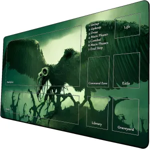 AI Painting TCG Playmat - MTG Trading Card Game Mat with Zone, 24x14 Inches Premium MTG Playmat - The Perfect Companion for Intense Card Battles - Fantasy Dark Vampire Lotus-056