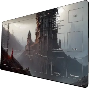AI Painting TCG Playmat - MTG Trading Card Game Mat with Zone, 24x14 Inches Premium MTG Playmat - The Perfect Companion for Intense Card Battles - Fantasy Dark Vampire Lotus-082
