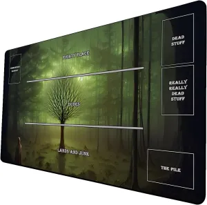 AI Painting TCG Playmat - MTG Trading Card Game Mat with Zones, 24x14 Inches Premium MTG Playmat - The Perfect Companion for Intense Card Battles - Fantasy Dark Vampire Lotus-067