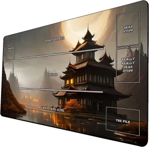 AI Painting TCG Playmat - MTG Trading Card Game Mat with Zones, 24x14 Inches Premium MTG Playmat - The Perfect Companion for Intense Card Battles - Fantasy Dark Vampire Lotus-077
