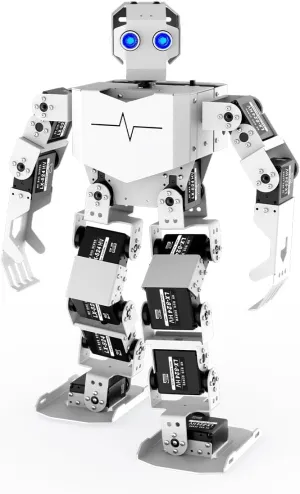 AI Vision & Voice Interaction Robot for Arduino Scratch Python Starter Programming 17DOF Humanoid Robot STEM Project Education Voice Command Walking Dancing Kicking Self-Stand Up, Tonybot Advanced kit