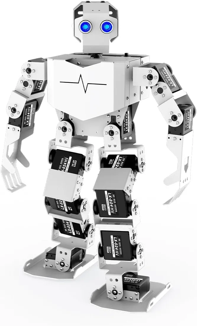 AI Vision & Voice Interaction Robot for Arduino Scratch Python Starter Programming 17DOF Humanoid Robot STEM Project Education Voice Command Walking Dancing Kicking Self-Stand Up, Tonybot Advanced kit
