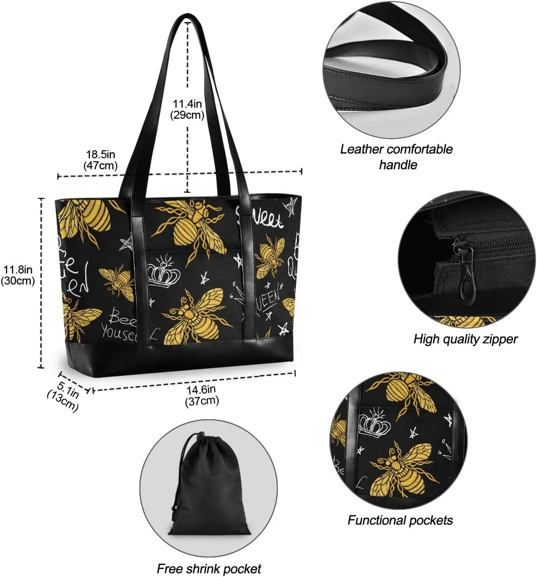 ALAZA Cheetah Leopard Laptop Tote Bag,Fits 15.6 Inch Laptop,Womens Lightweight Canvas Leather Tote Bag Shoulder Bag