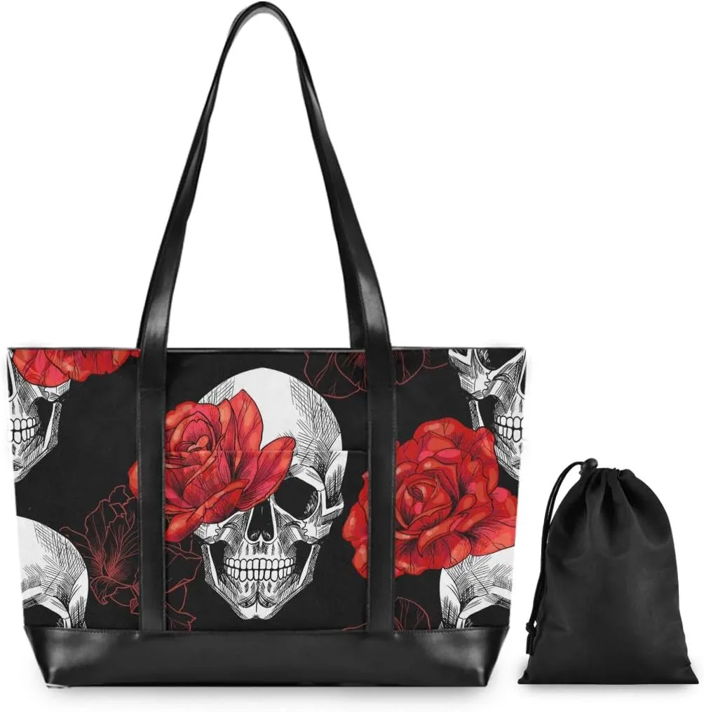 ALAZA Cheetah Leopard Laptop Tote Bag,Fits 15.6 Inch Laptop,Womens Lightweight Canvas Leather Tote Bag Shoulder Bag