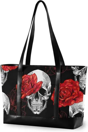 ALAZA Cheetah Leopard Laptop Tote Bag,Fits 15.6 Inch Laptop,Womens Lightweight Canvas Leather Tote Bag Shoulder Bag