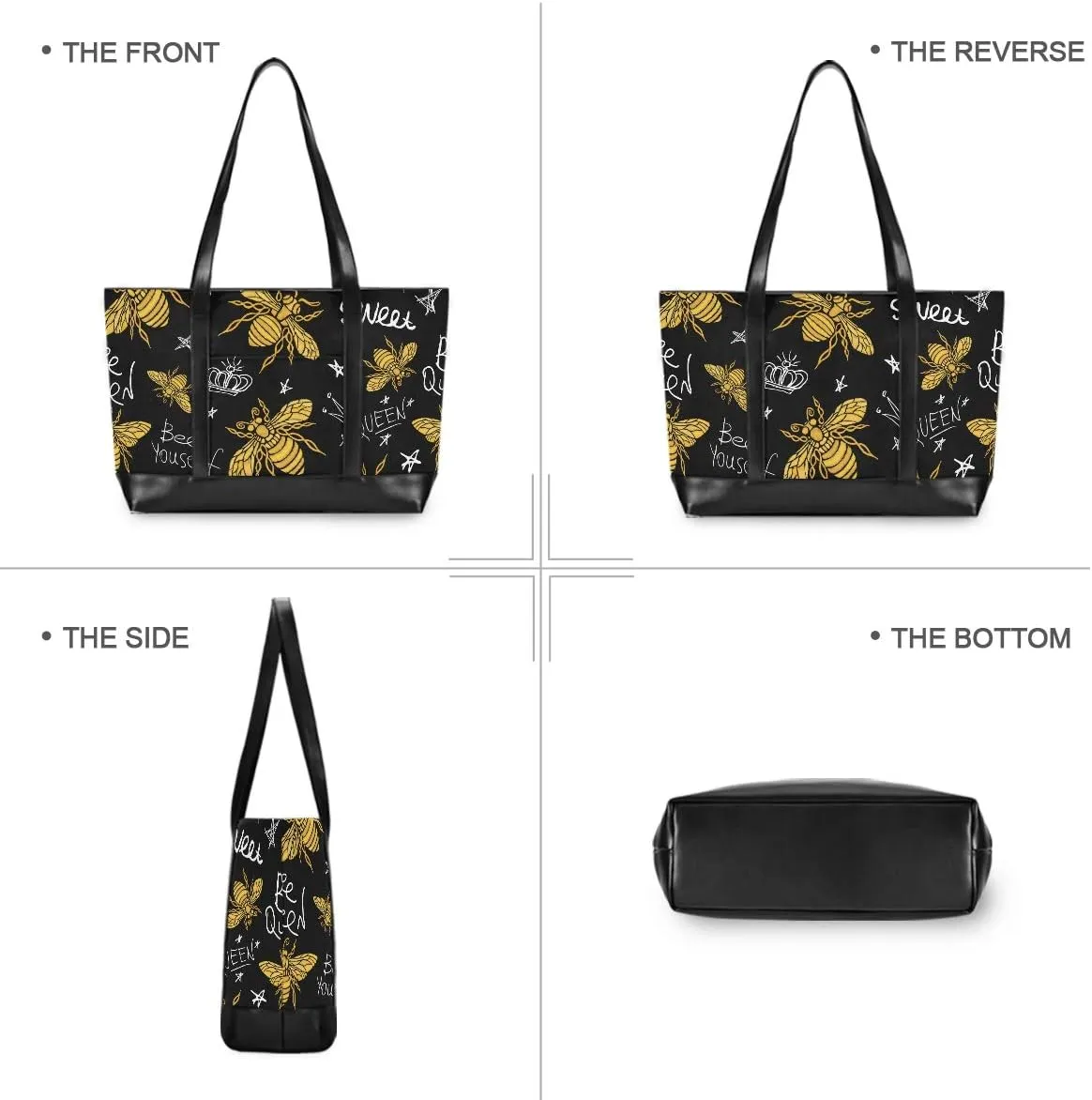 ALAZA Cheetah Leopard Laptop Tote Bag,Fits 15.6 Inch Laptop,Womens Lightweight Canvas Leather Tote Bag Shoulder Bag