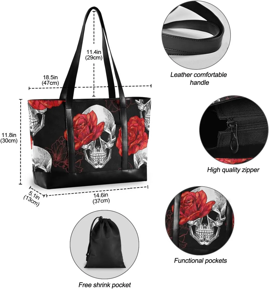 ALAZA Cheetah Leopard Laptop Tote Bag,Fits 15.6 Inch Laptop,Womens Lightweight Canvas Leather Tote Bag Shoulder Bag