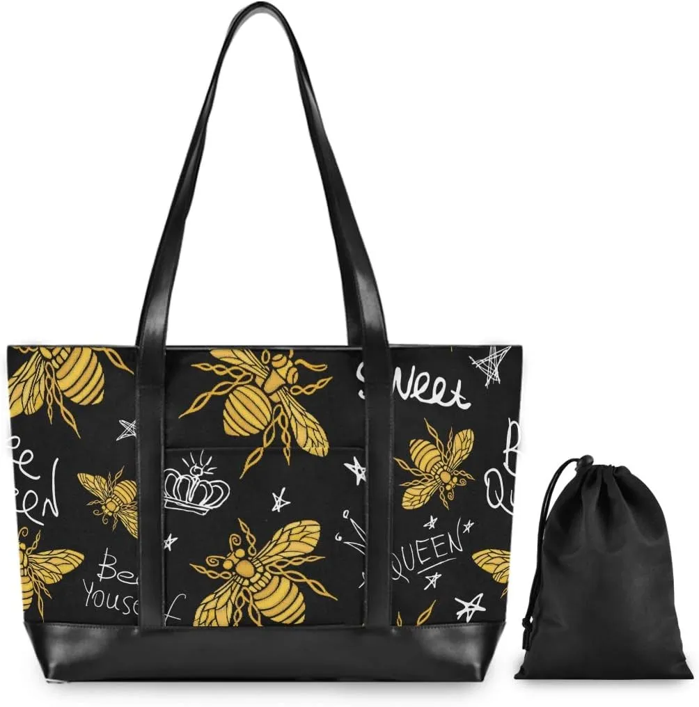 ALAZA Cheetah Leopard Laptop Tote Bag,Fits 15.6 Inch Laptop,Womens Lightweight Canvas Leather Tote Bag Shoulder Bag