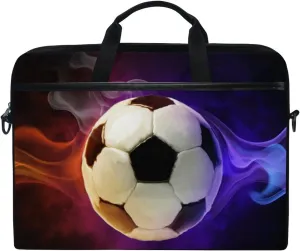 ALAZA Cool Soccer Football 15 inch Laptop Case Shoulder Bag Crossbody Briefcase Messenger Sleeve for Women Men Girls Boys with Shoulder Strap Handle, Back to School Gifts for Her Him