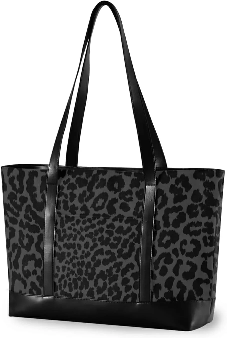 ALAZA Dark Gray Leopard Cheetah Print Women Laptop Tote Bag for Woman 15.6 inch Laptop Organizer Bag Teacher Work Purse