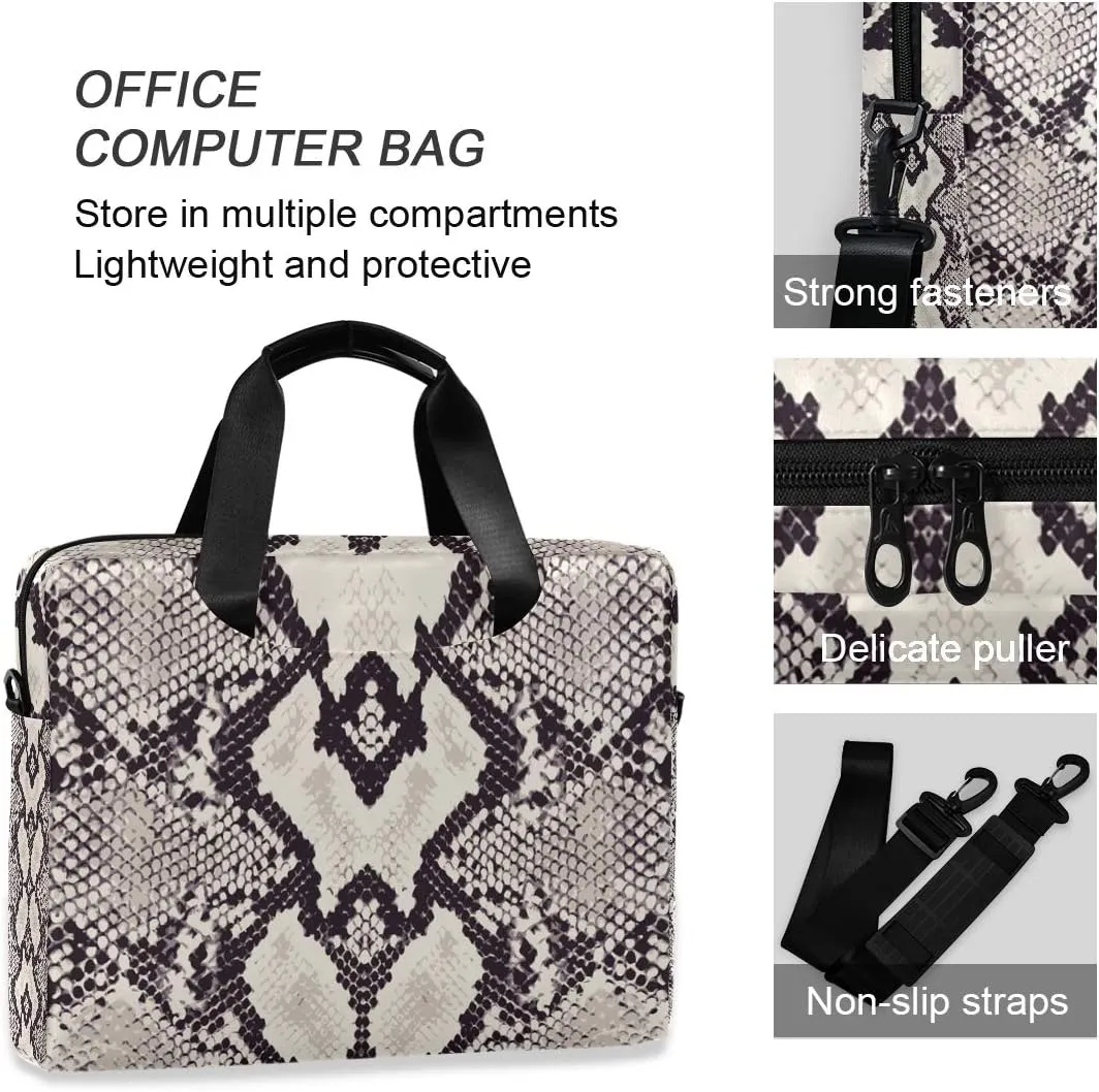 ALAZA Snake Skin Grunge Laptop Case Bag Sleeve Portable Crossbody Messenger Briefcase w/Strap Handle, 13 14 15.6 inch