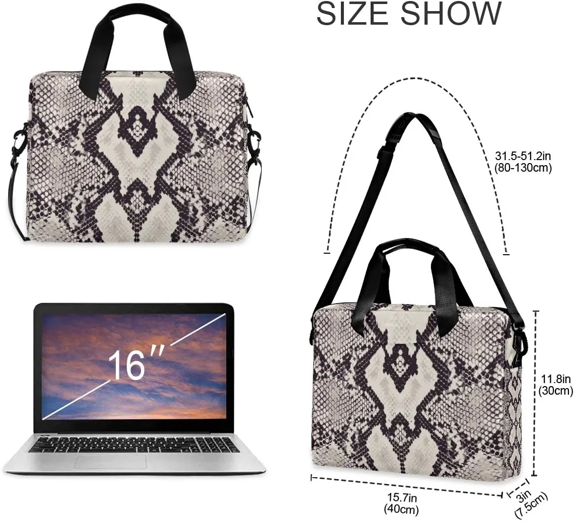 ALAZA Snake Skin Grunge Laptop Case Bag Sleeve Portable Crossbody Messenger Briefcase w/Strap Handle, 13 14 15.6 inch