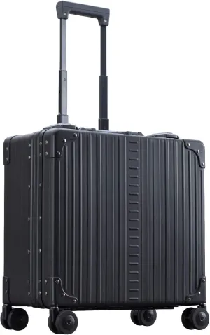Aleon 17" Aluminum Deluxe Business Rolling Catalog Case for Men and Women | Vertical Opening Carry-On Laptop Bag with TSA Locks and Aircraft-Grade Aluminum Frame - Optimal Travel Companion (Onyx)