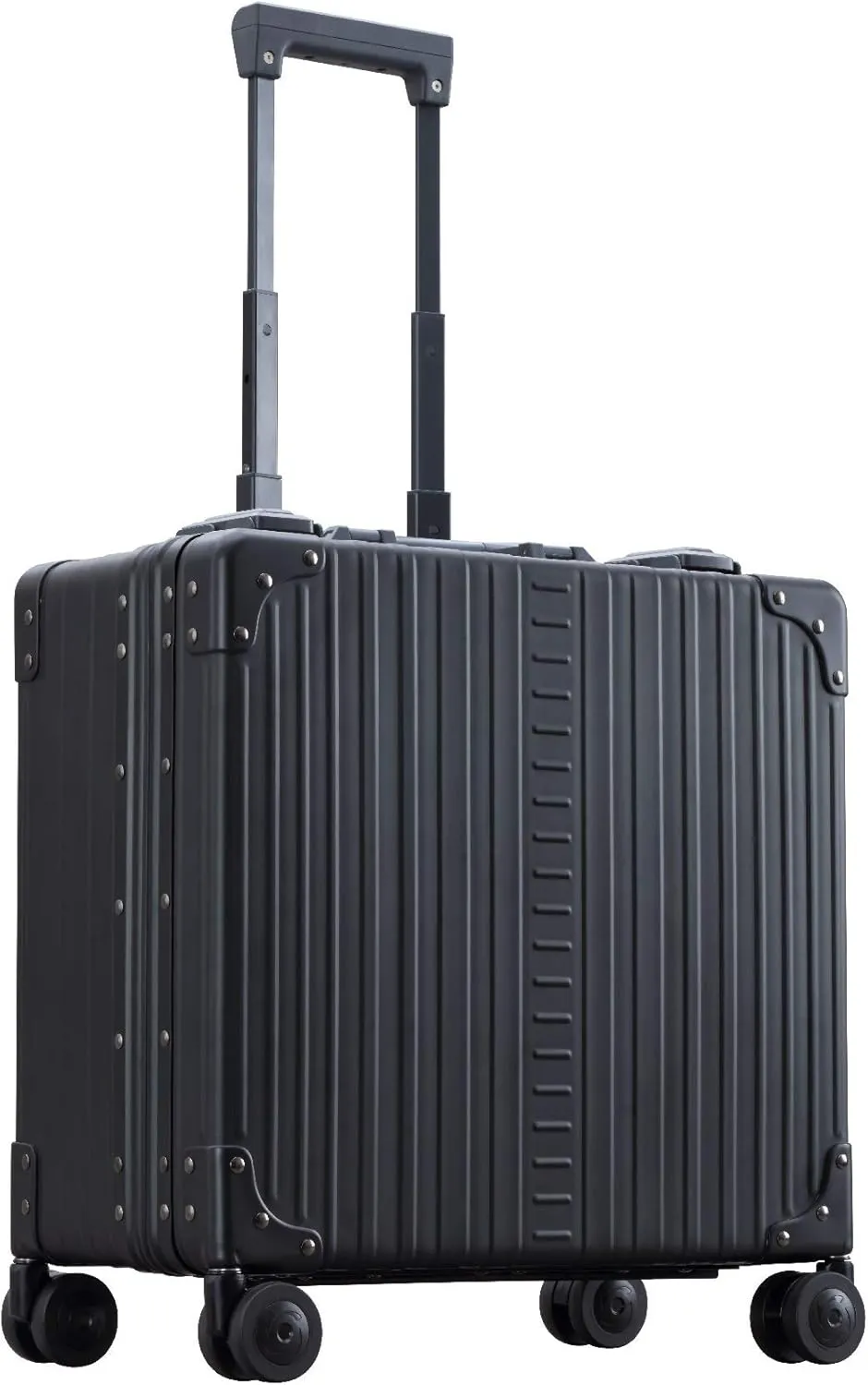 Aleon 17" Aluminum Deluxe Business Rolling Catalog Case for Men and Women | Vertical Opening Carry-On Laptop Bag with TSA Locks and Aircraft-Grade Aluminum Frame - Optimal Travel Companion (Onyx)