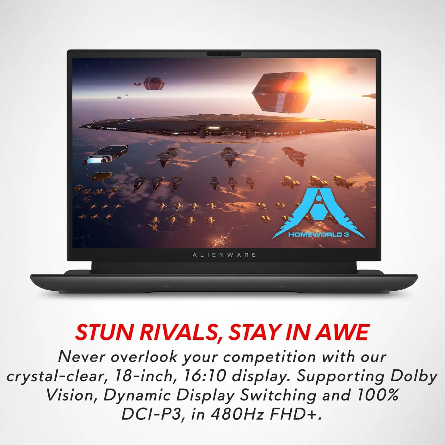 Alienware m18 AMD Gaming Laptop - 18-inch FHD  (1920 x 1200) 480Hz 3ms Display, AMD Ryzen 9-7845HX, 32GB DDR5 RAM, 1TB SSD, NVIDIA GeForce RTX 4080 GDDR6, 1-Year Premium Support - Dark Metallic Moon
