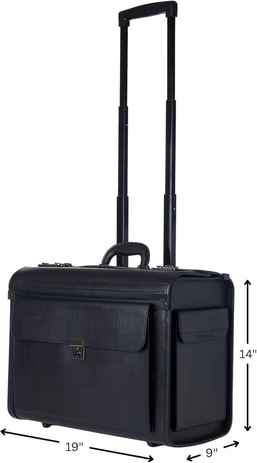 Alpine Swiss Rolling 17" Laptop Briefcase on Wheels Attache Lawyers Case Legal Size