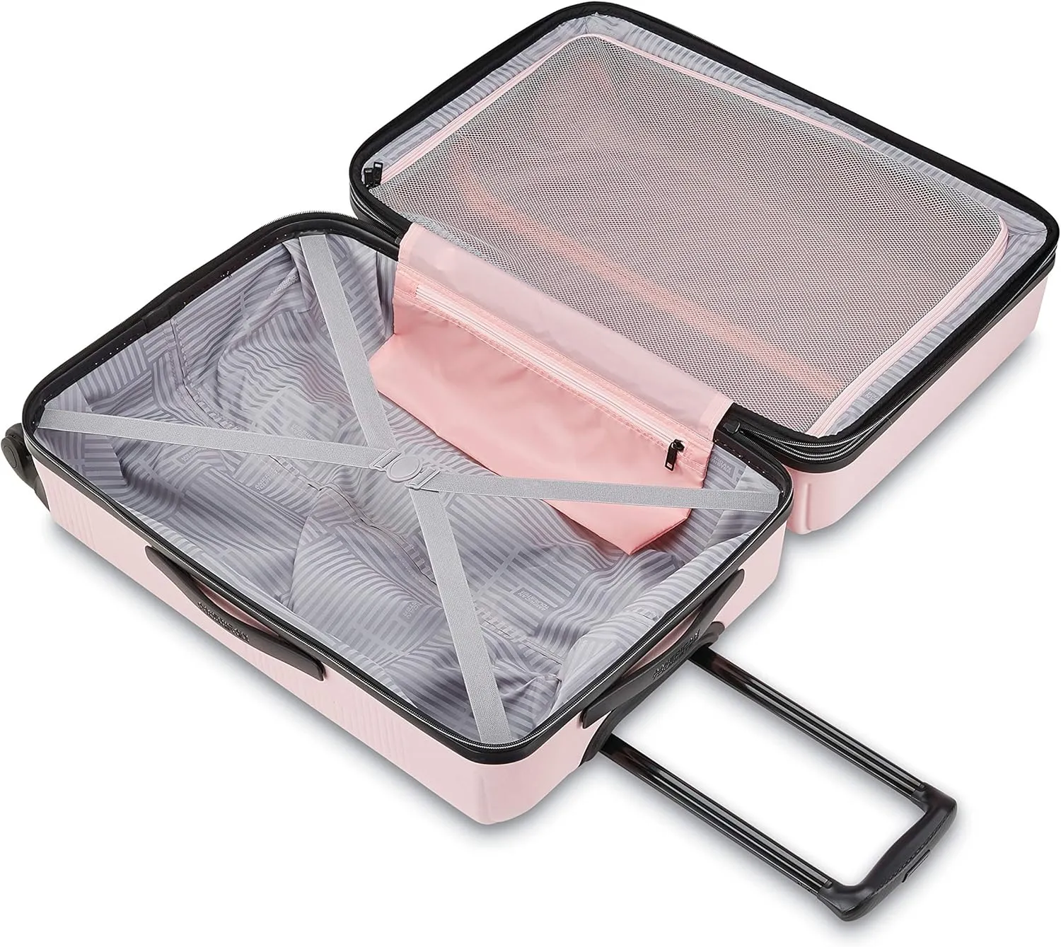 American Tourister Stratum XLT Expandable Hardside Luggage with Spinner Wheels, Pink Blush, 3-Piece Set (20/24/28)