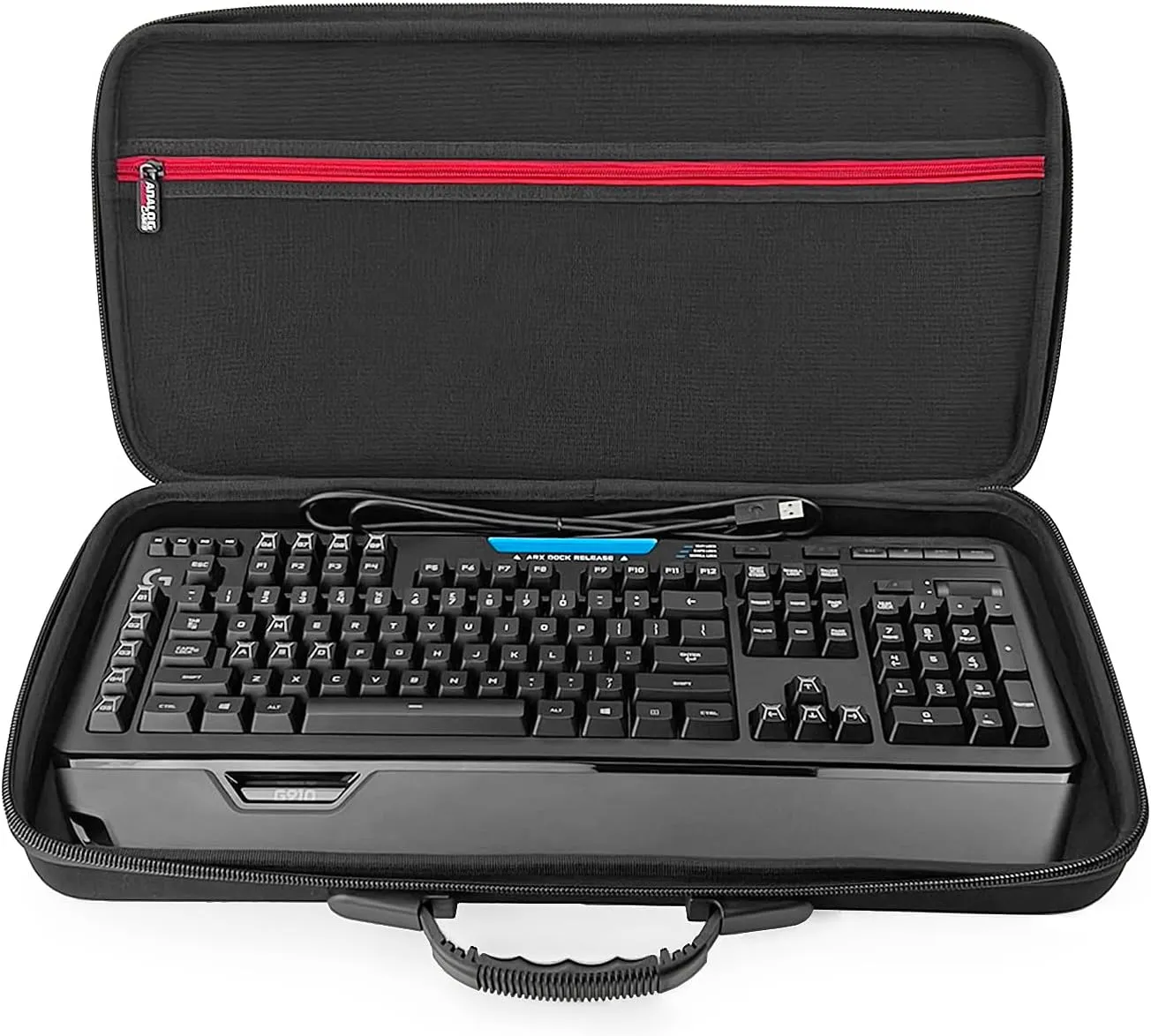 ANALOG CASES Logitech G910 / G613 Gaming Keyboard Case, fits Corsair K70 / K100 / K95 - Custom-Fitted Compact PULSE Hard Case for Travel