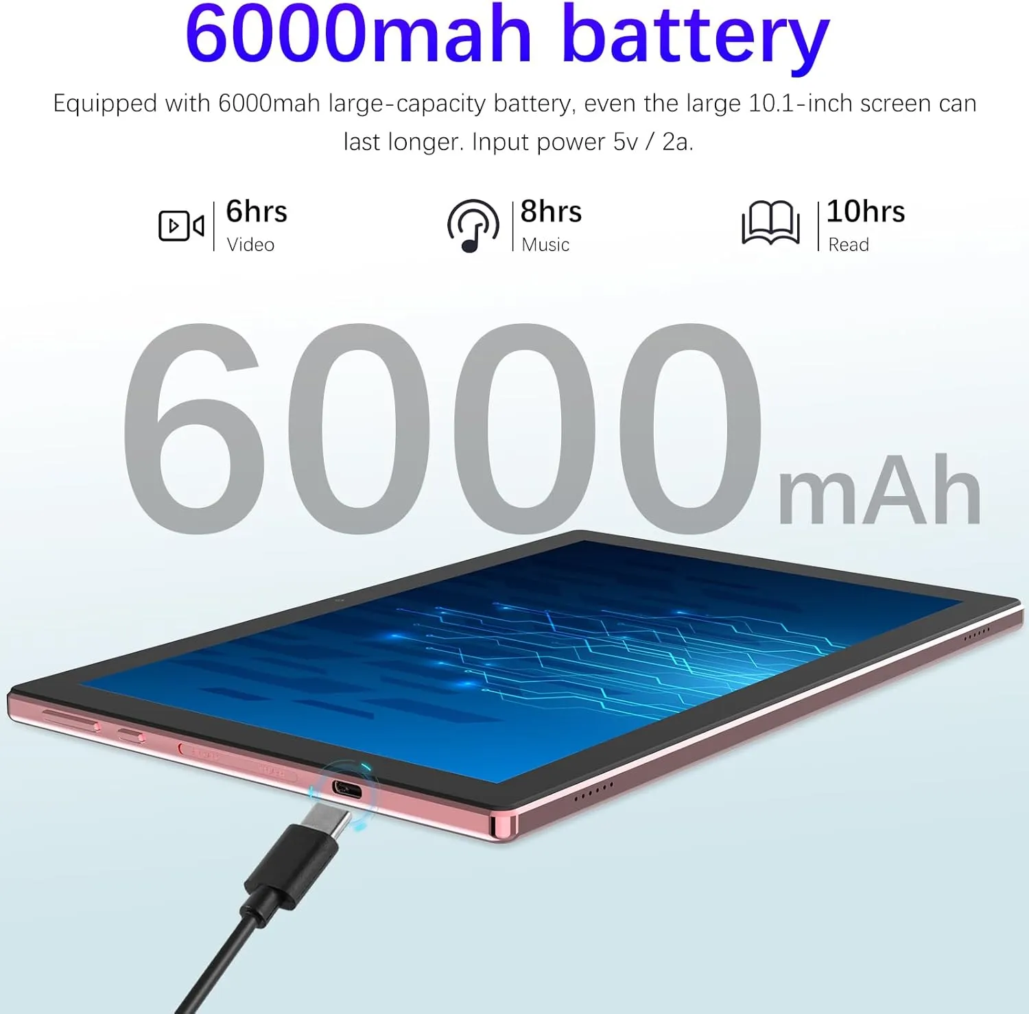Android 14 Tablet, 10 inch 2 in 1 Tablets with Keyboard Mouse Case Stylus, 8GB 64GB 1TB Expand Tablet, 8MP Camera, IPS Touch Screen Tablet Computer, 5G WiFi, Bluetooth, Long Battery Life Tablet Pink