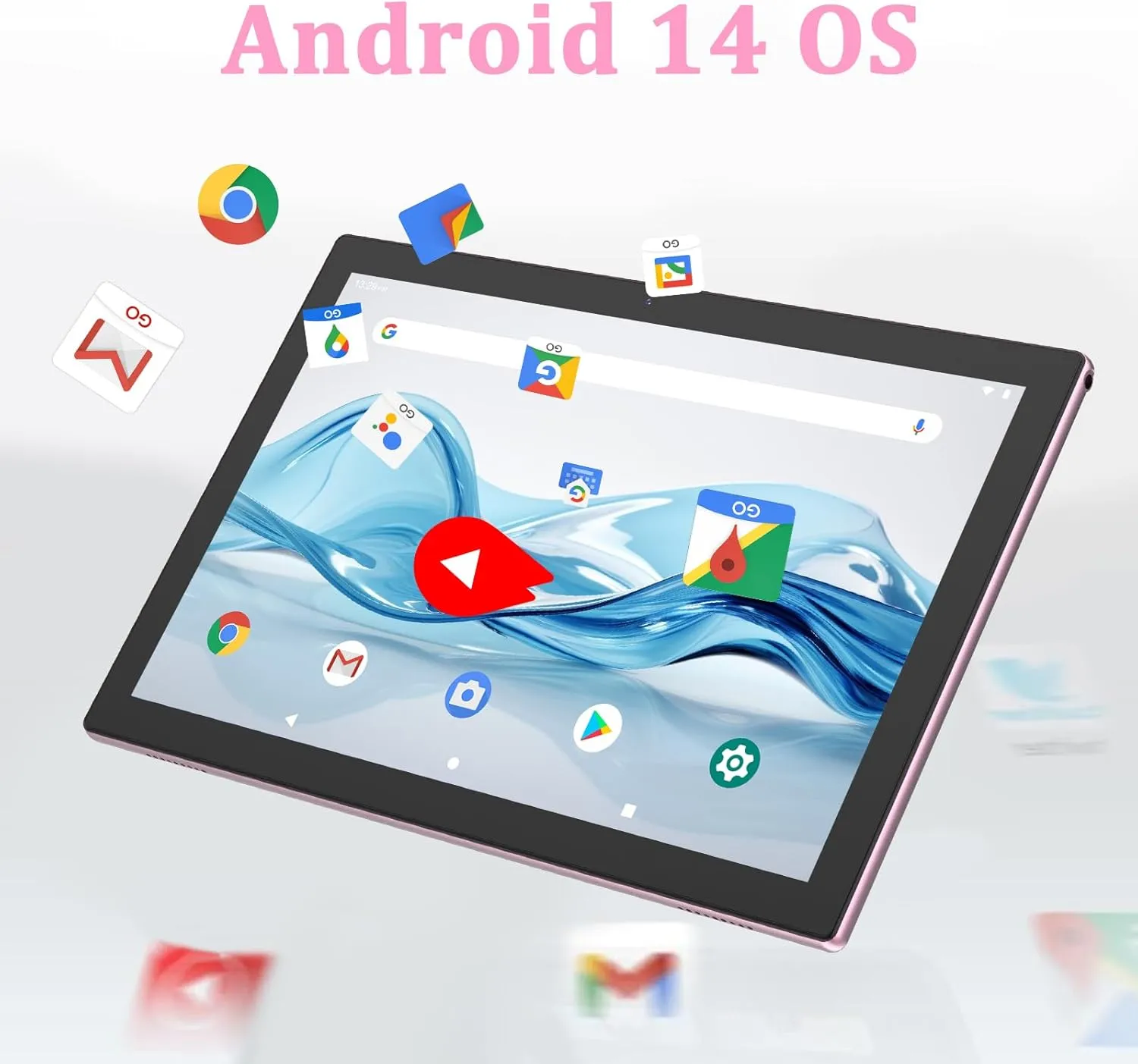 Android 14 Tablet, 10 inch 2 in 1 Tablets with Keyboard Mouse Case Stylus, 8GB 64GB 1TB Expand Tablet, 8MP Camera, IPS Touch Screen Tablet Computer, 5G WiFi, Bluetooth, Long Battery Life Tablet Pink