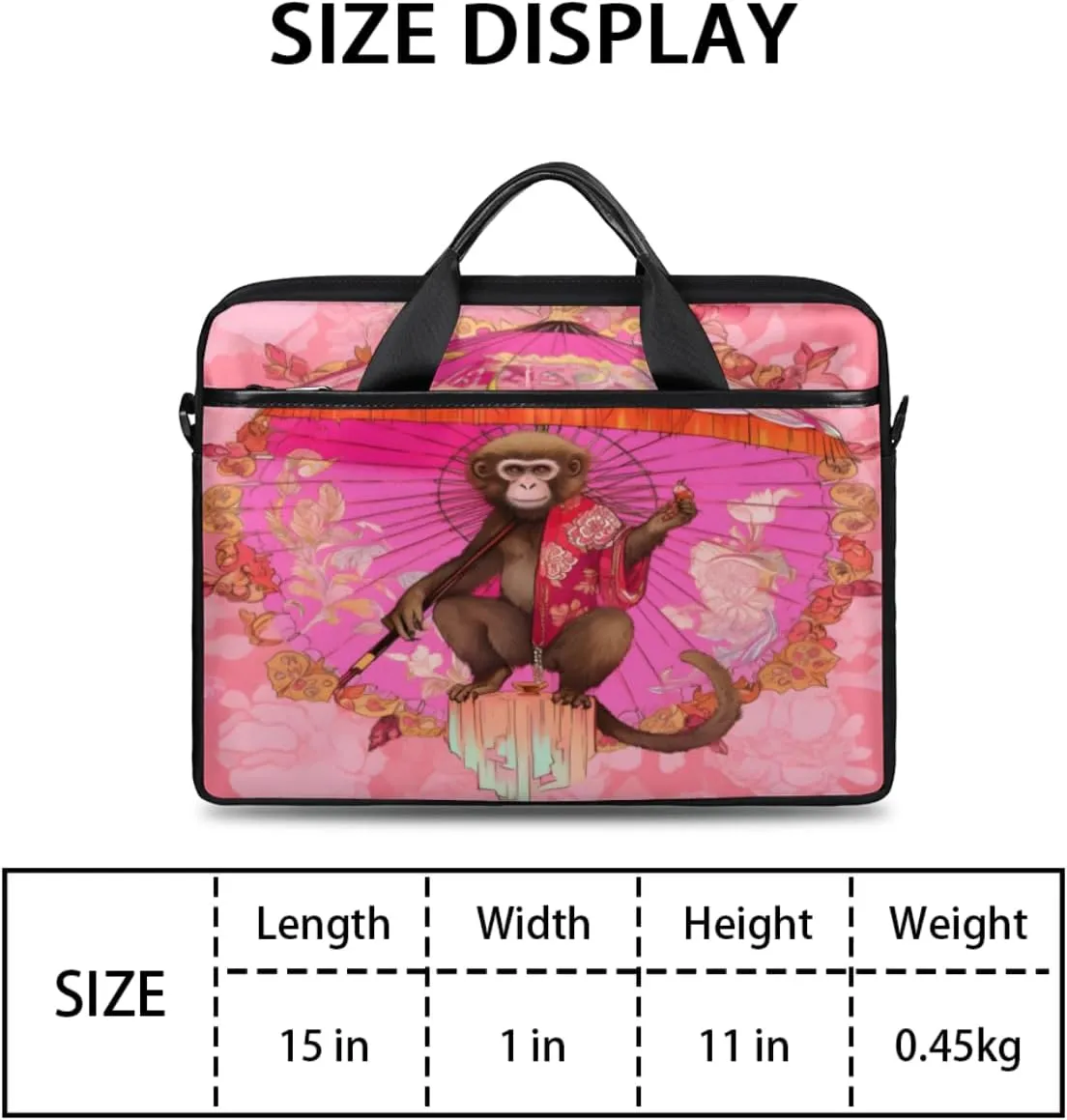 Animal Monkeys Decor Laptop Shoulder Bag for Tablet Computer Notebook Sleeve Messenger Carrying Case Briefcase Tote