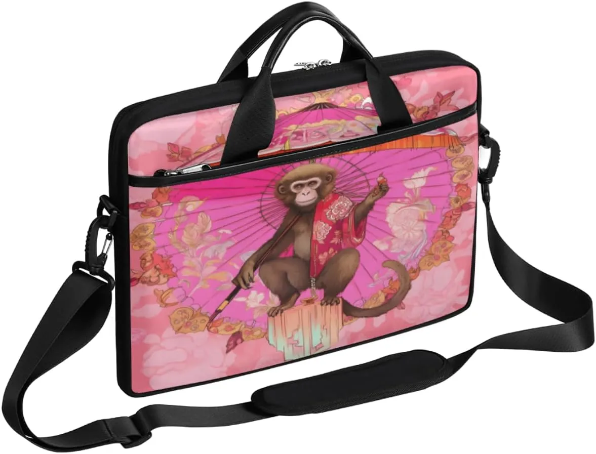 Animal Monkeys Decor Laptop Shoulder Bag for Tablet Computer Notebook Sleeve Messenger Carrying Case Briefcase Tote