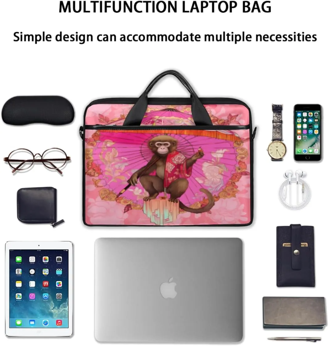 Animal Monkeys Decor Laptop Shoulder Bag for Tablet Computer Notebook Sleeve Messenger Carrying Case Briefcase Tote