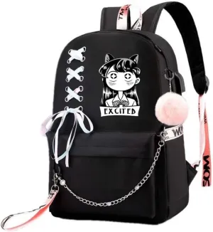 Anime Komi Cant Communicate Komi Shouko Backpack Komi San Excited Cosplay Ribbon Backpack (1)