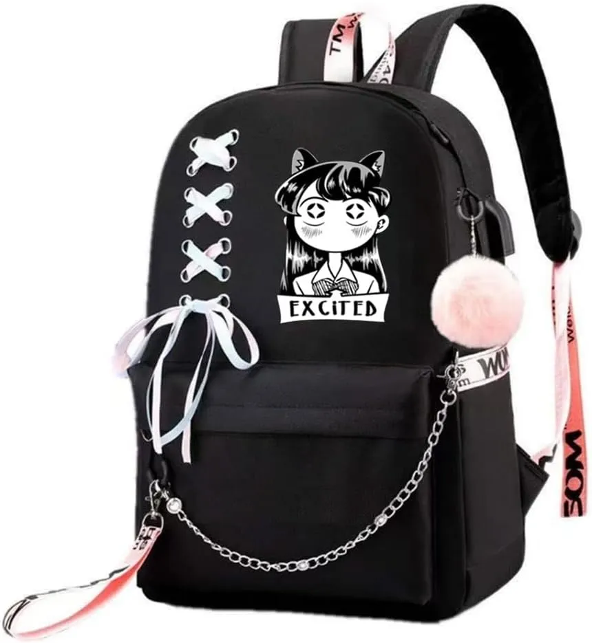 Anime Komi Cant Communicate Komi Shouko Backpack Komi San Excited Cosplay Ribbon Backpack (1)