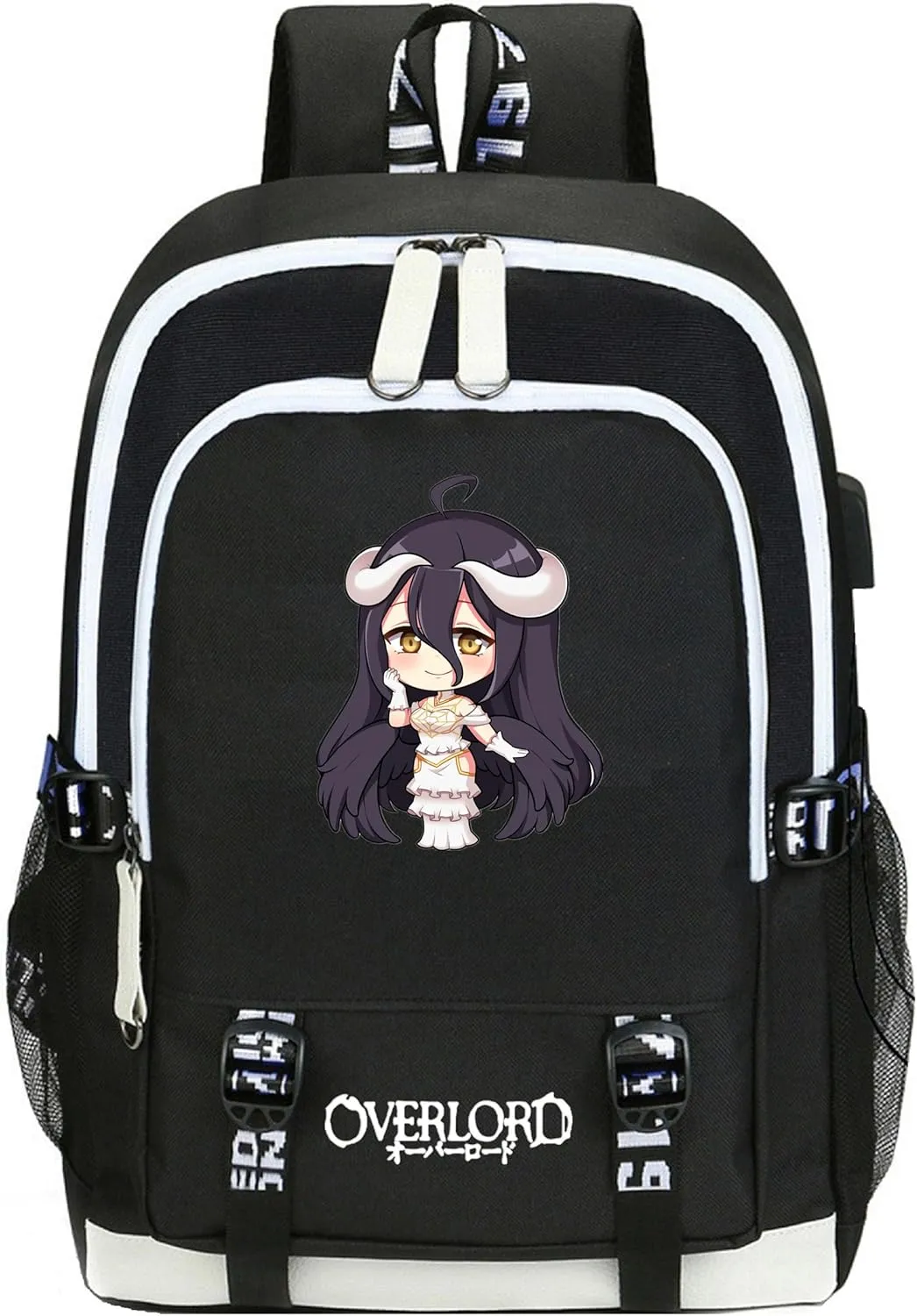 Anime OverLord Backpack Albedo Daypack Laptop Bag Student Bag Rucksack School Bag with USB port 11