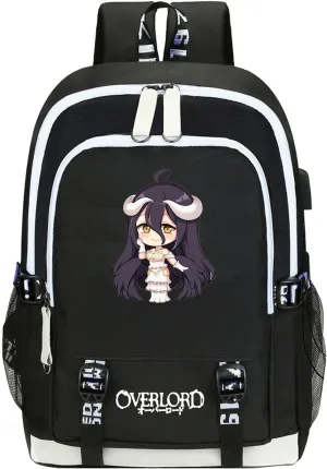 Anime OverLord Backpack Albedo Daypack Laptop Bag Student Bag Rucksack School Bag with USB port 11