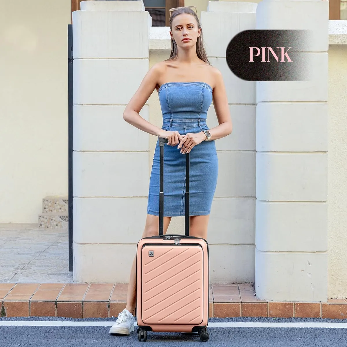 AnyZip Luggage Set 2 Piece Suitcase Set Carry On with Pocket Compartment ABS PC Spinner Wheels TSA Lock