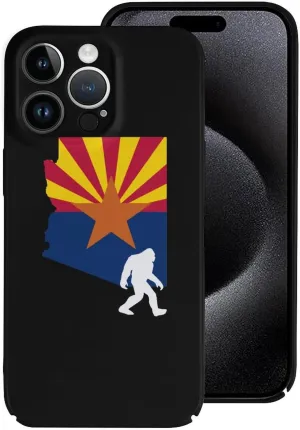 Arizona State Flag Map Bigfoot Shockproof Scratch PC Phone Cover Compatible with iPhone 15 Plus Pro Pro Max Slim Case
