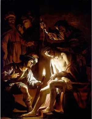 ARTICULOZY Giclee Print Rolled - Gerrit van Honthorst - Christ Crowned with Thorns - 24x18 Inch Canvas Wall Decor Art Print