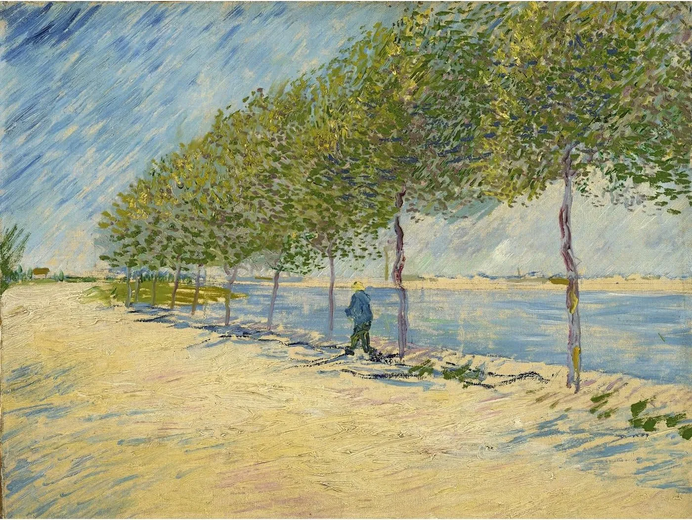 ARTICULOZY Giclee Print Rolled - Van Gogh - Along the Seine - 24x18 Inch Canvas Wall Decor Art Print