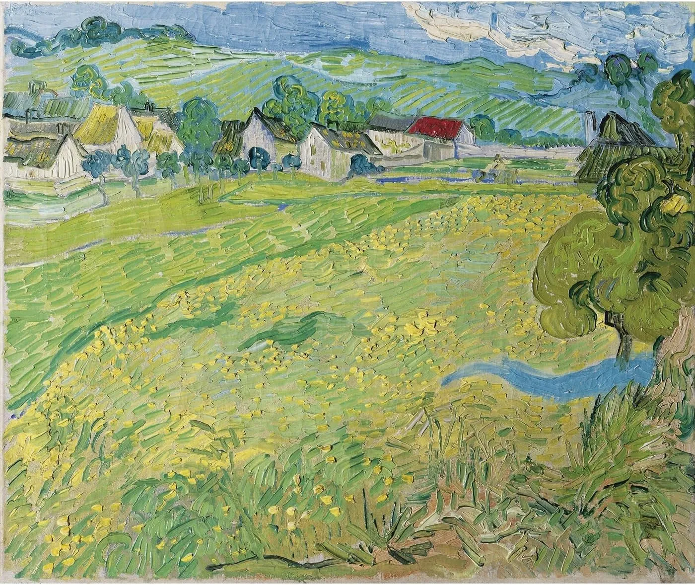 ARTICULOZY Giclee Print Rolled - Van Gogh - Les Vessenots au Auvers - 24x18 Inch Canvas Wall Decor Art Print