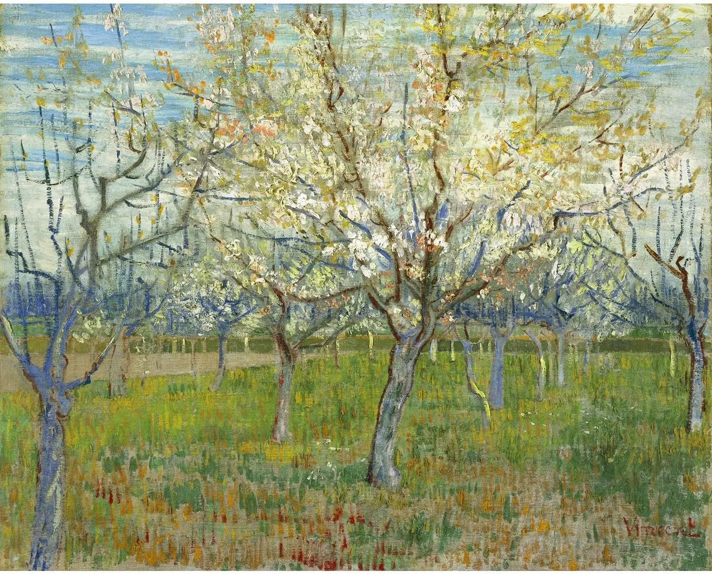 ARTICULOZY Giclee Print Rolled - Van Gogh - The pink orchard - 24x18 Inch Canvas Wall Decor Art Print