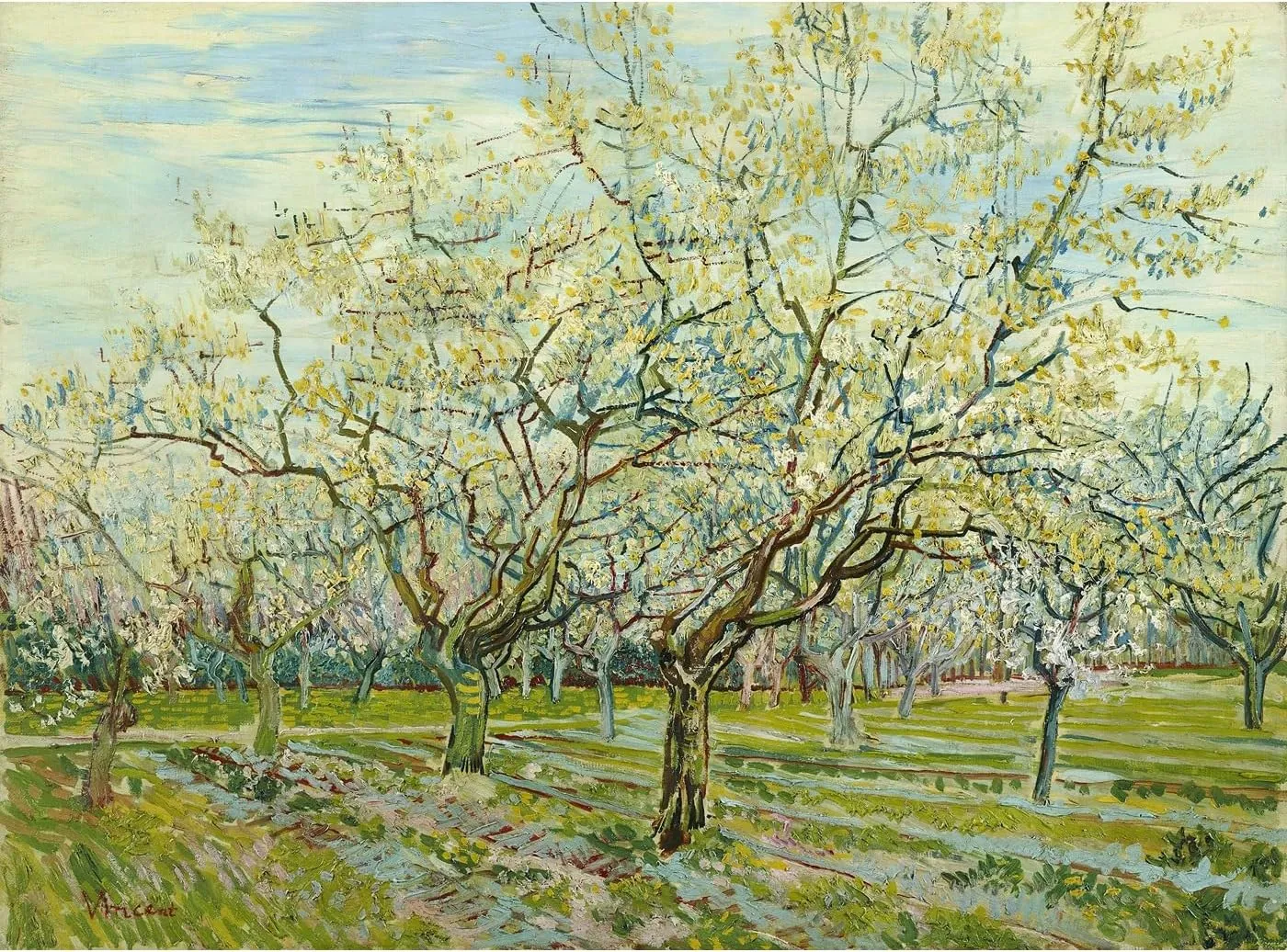 ARTICULOZY Giclee Print Rolled - Van Gogh - The white orchard - 24x32 Inch Canvas Wall Decor Art Print