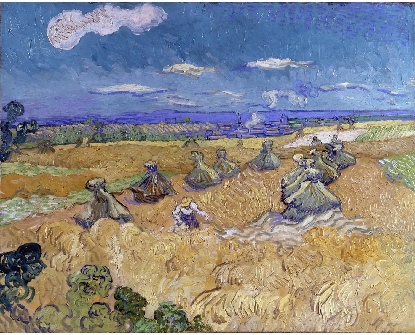 ARTICULOZY Giclee Print Rolled - Van Gogh - Wheat Fields with Reaper at Auvers - 24x32 Inch Canvas Wall Decor Art Print