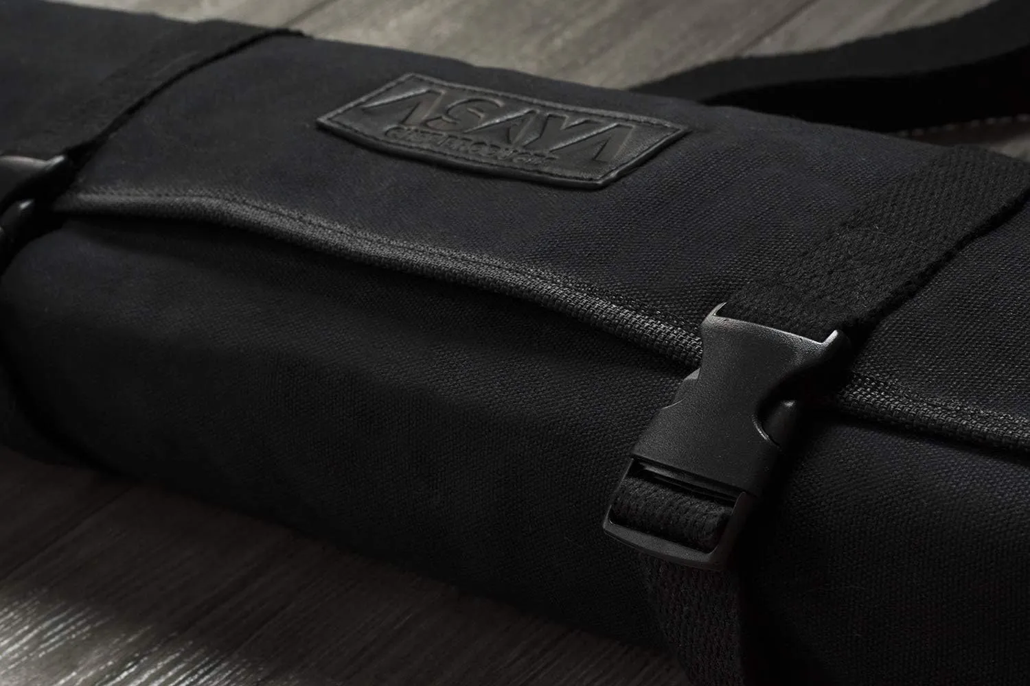Asaya Canvas Chef Knife Roll Bag - 10 Knife Slots and a Large Zipper Pocket - Durable 10oz Canvas Knife Case with an Adjustable Shoulder Strap - Knives not Included