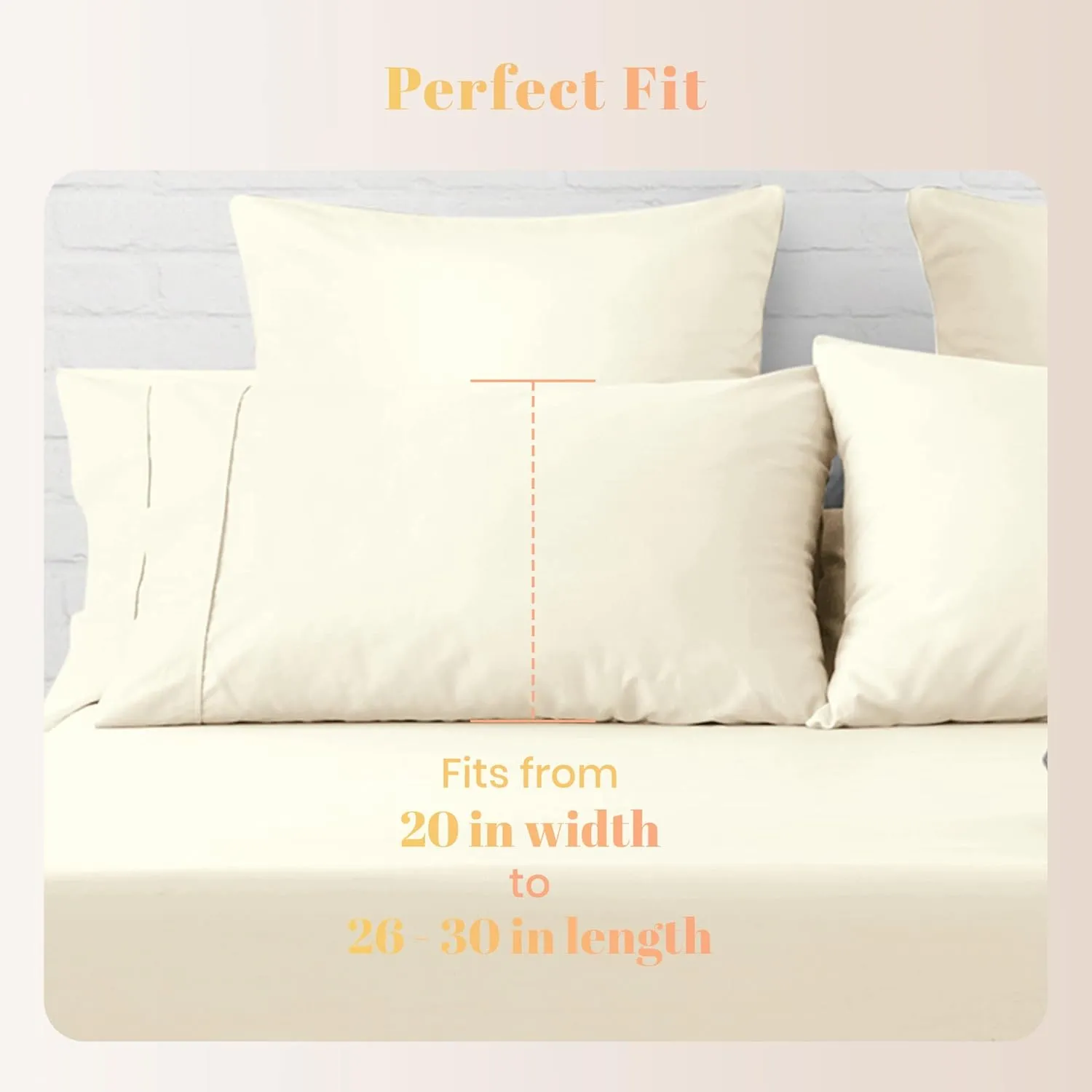 Ashton Sheets Luxury Egyptian Cotton Standard/Queen Pillow Cases Set of 2-800 Thread Count Standard/Queen Pillowcases, Soft, Sateen Weave Cooling Pillowcase for Standard/Queen Pillows - Ivory