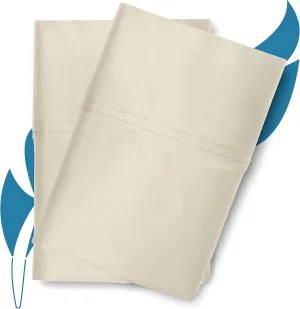 Ashton Sheets Luxury Egyptian Cotton Standard/Queen Pillow Cases Set of 2-800 Thread Count Standard/Queen Pillowcases, Soft, Sateen Weave Cooling Pillowcase for Standard/Queen Pillows - Ivory