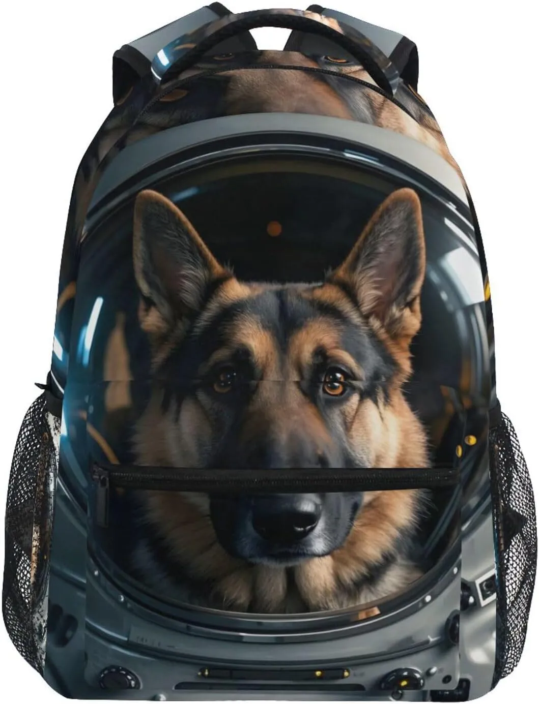 Astronaut German Shepherd Dog Space Backpack 3rd 4th 5th Grade School Bookbag Travel Laptop Daypack Bag Purse for Boys Girls Teens