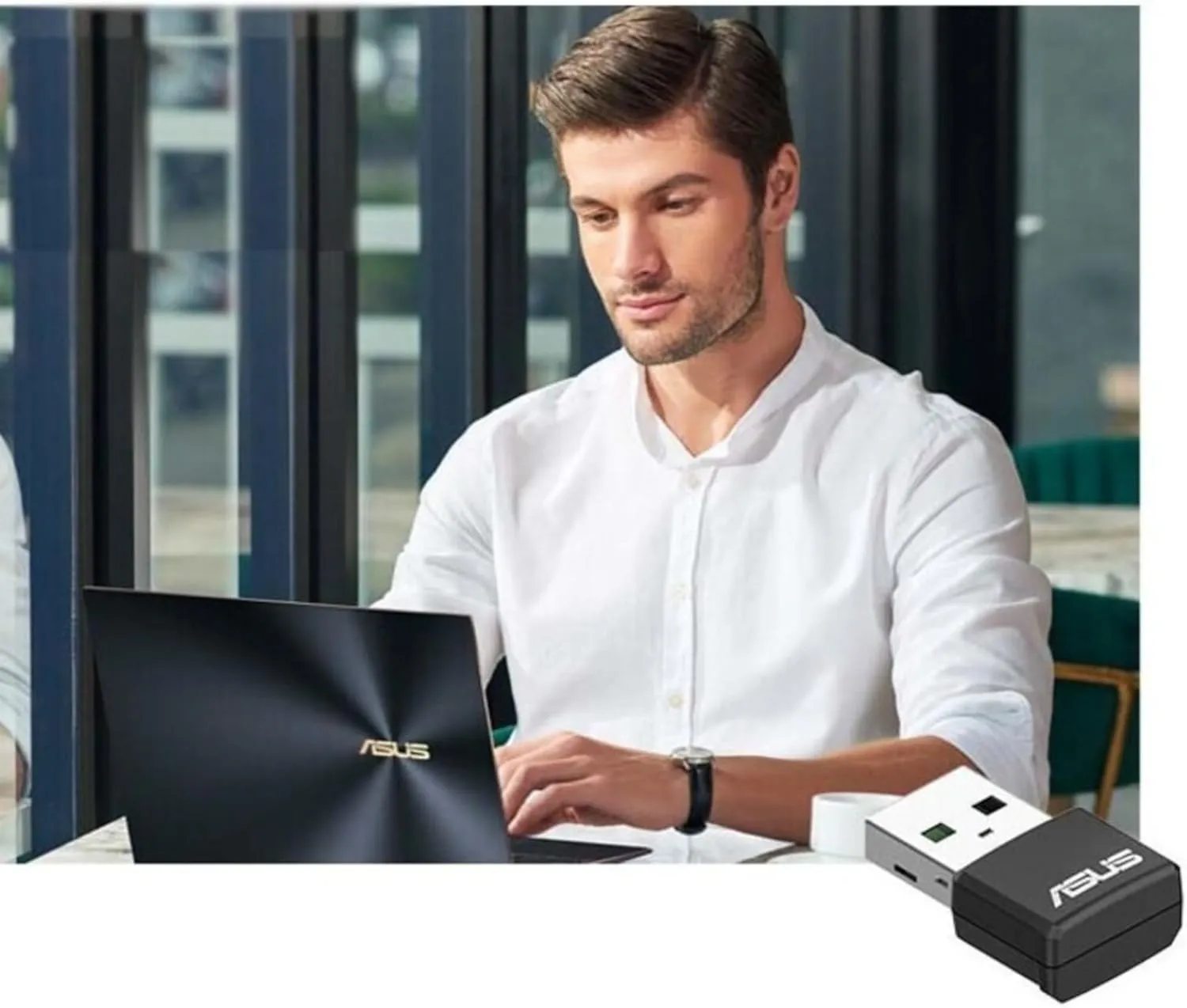 ASUS AX1800 Dual Band WiFi 6 USB Adapter, WiFi 6, 802.11ax, WPA3 Network Security, 5GHz frequency band, Compact size (USB-AX55 Nano)