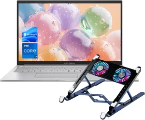 ASUS Vivobook Premium 17.3 F1704 AI Business Laptop, 17.3 FHD, Intel i7-1355U, 40GB RAM, 2TB SSD, Backlit Numeric KB, Privacy Camera, Bundle with PCO Notebook Folding Radiator, Laptop Cooler