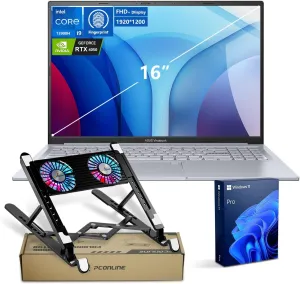 ASUS Vivobook Pro AI Copilot Business Laptop, 16" FHD , Intel Core i9-13900H, GeForce RTX 4050, 32GB RAM, 2TB SSD, Wi-Fi 6, Win 11 P, Silver, Bundle with PCO Notebook Folding Radiator, Laptop Cooler