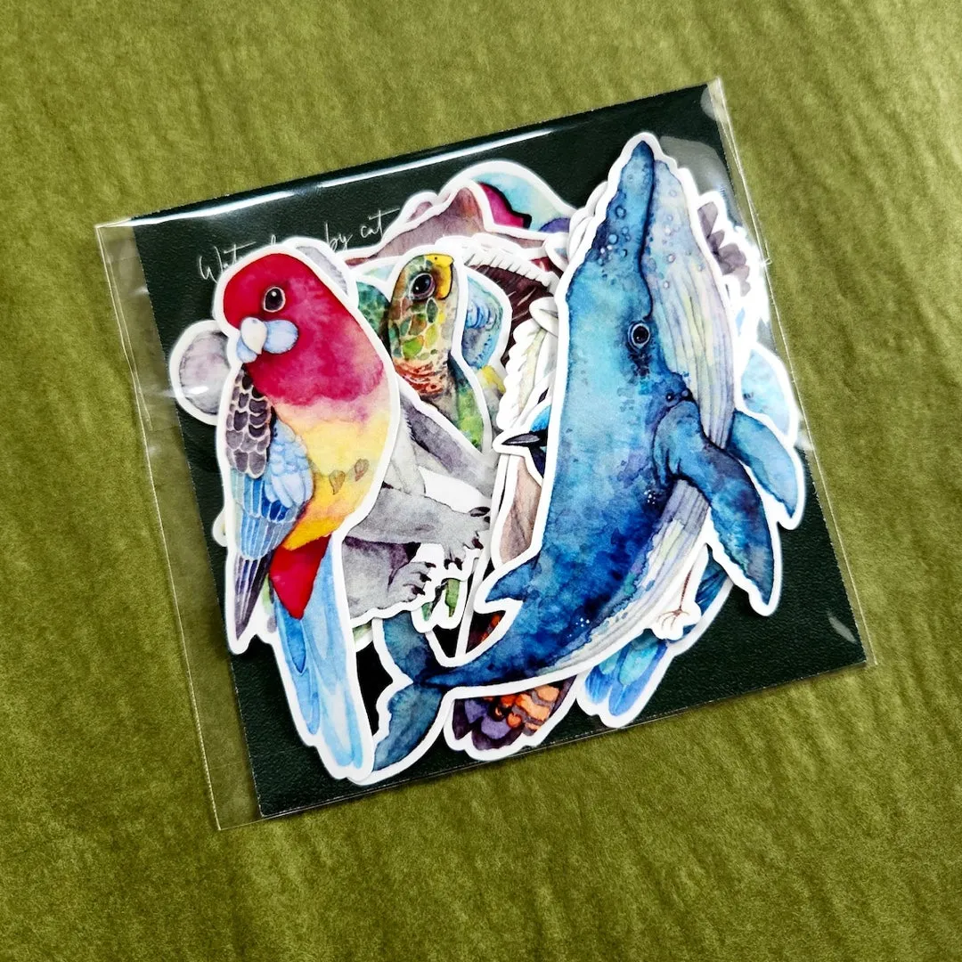 Australian Animals, Birds & Sea Creatures Vinyl Sticker Pack