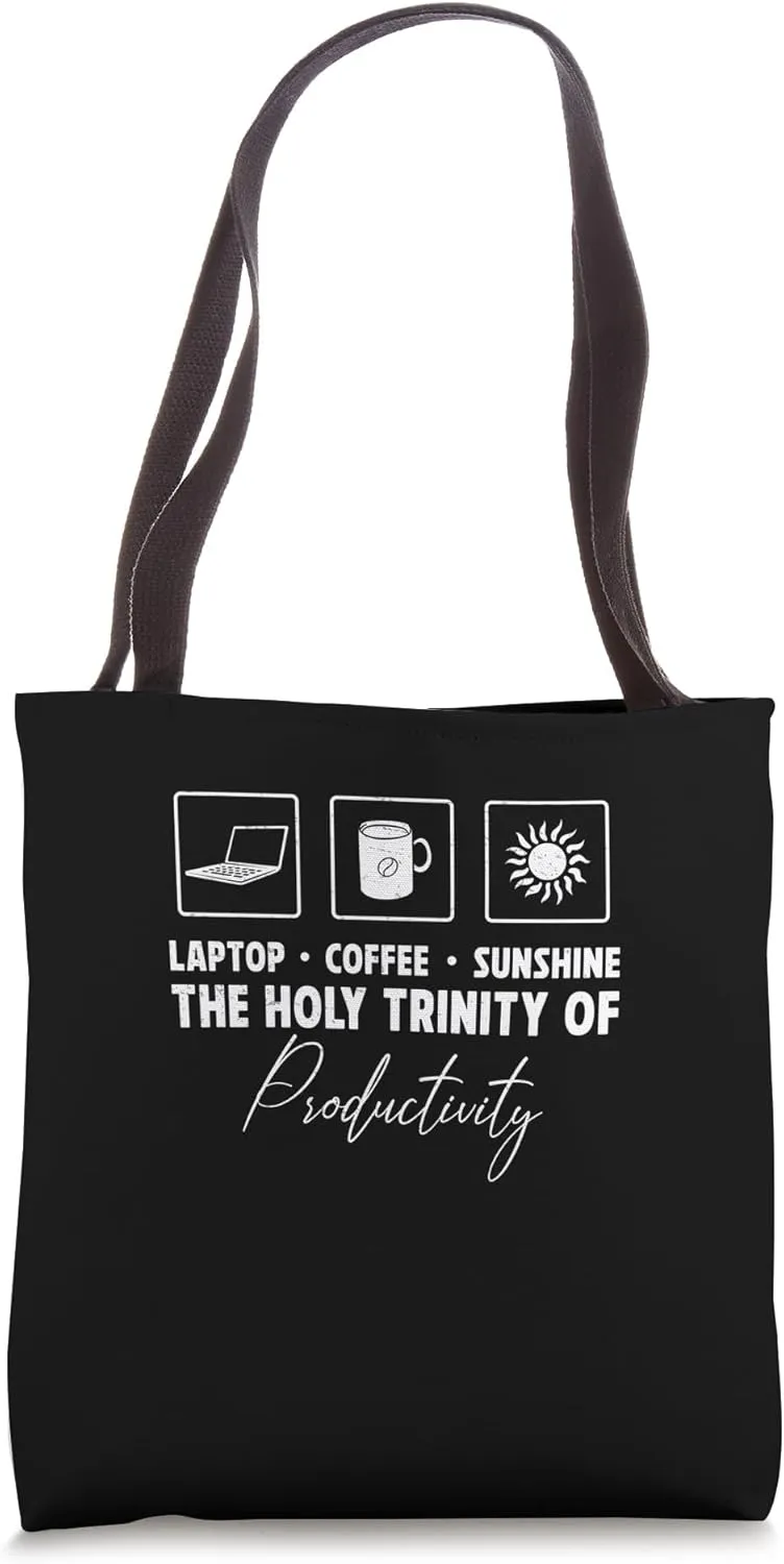 Awesome Laptop Coffee Sunshine Nomadic Person Remote Worker Tote Bag