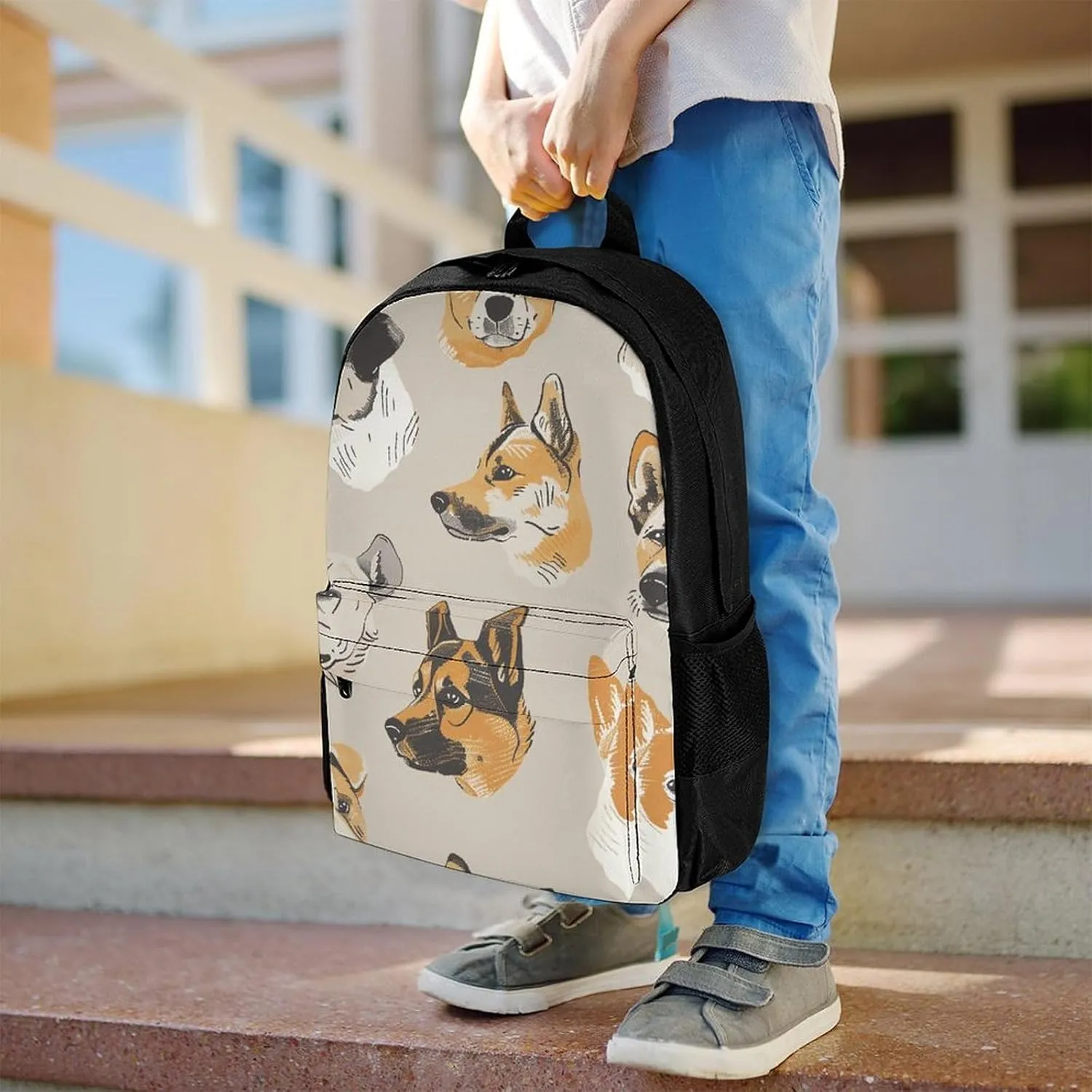 Backpack for Men Women Laptop Backpack Dog Head Pattern Casual Daypack Laptop Bag for Travel
